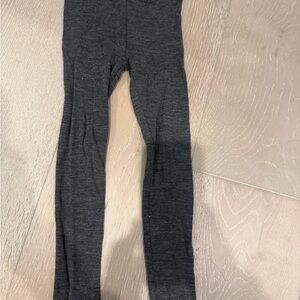 Simply Merino Wool Gray Kids Leggings Base Layer Pants 2T